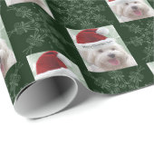 Merry Maltese and Snowflakes kerstcadeaubonen Cadeaupapier (Rol Hoek)