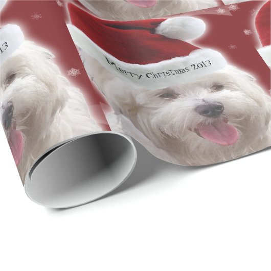 Merry Maltese kerstcadeaurerap Cadeaupapier (Rol Hoek)