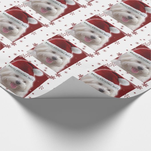 Merry Maltese kerstcadeaurerap Cadeaupapier (Hoek)