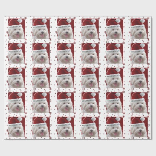 Merry Maltese kerstcadeaurerap Cadeaupapier (Vlak)