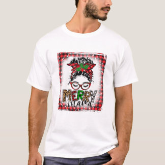 Merry Mama Messy Bun Grappig T-shirt