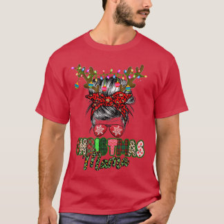 Merry Mama met kerstmis Bun Dames Red Pset Le T-shirt