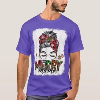 Merry Mama met Kerstmis Bun Reindeer Holi T-shirt