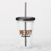 "Merry Mama" Modern kleurenblok Leopard Boho Acryl Drinkbeker (Voorkant)