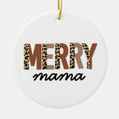 "Merry Mama" Modern kleurenblok Leopard Boho Keramisch Ornament (Voorkant)