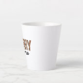 "Merry Mama" Modern kleurenblok Leopard Boho Latte Mok (Voorkant)
