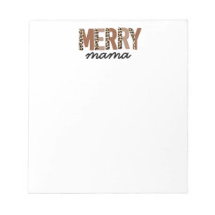 "Merry Mama" Modern kleurenblok Leopard Boho Notitieblok