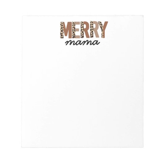 "Merry Mama" Modern kleurenblok Leopard Boho Notitieblok (Voorkant)
