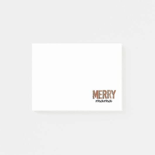 "Merry Mama" Modern kleurenblok Leopard Boho Post-it® Notes (Voorkant)