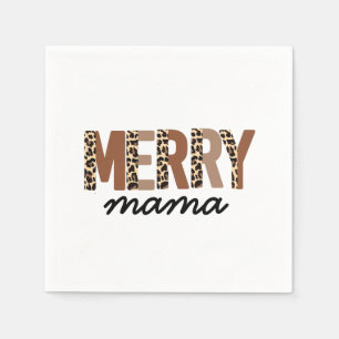 "Merry Mama" Modern kleurenblok Leopard Boho Servet