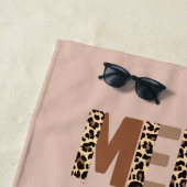 "Merry Mama" Modern kleurenblok Leopard Boho Strandlaken (In situ)