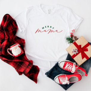Merry Mama Script-Shirt voor kerstmis T-shirt