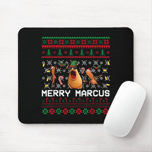 Merry Marcus Ugly Christmas Sweater Funny The Worm Muismat (Met muis)