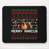 Merry Marcus Ugly Christmas Sweater Funny The Worm Muismat (Voorkant)