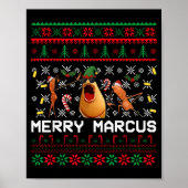 Merry Marcus Ugly Christmas Sweater Funny The Worm Poster (Voorkant)