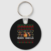 Merry Marcus Ugly Christmas Sweater Funny The Worm Sleutelhanger (Voorkant)