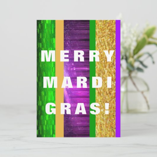 Merry Mardi Gras Feestdagenkaart (Staand voorkant)