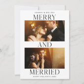 Merry & Married 2 Foto Eerste Kerstdag Feestdagenkaart (Voorkant)