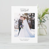 Merry & Married 2 foto Feestdagenkaart (Staand voorkant)