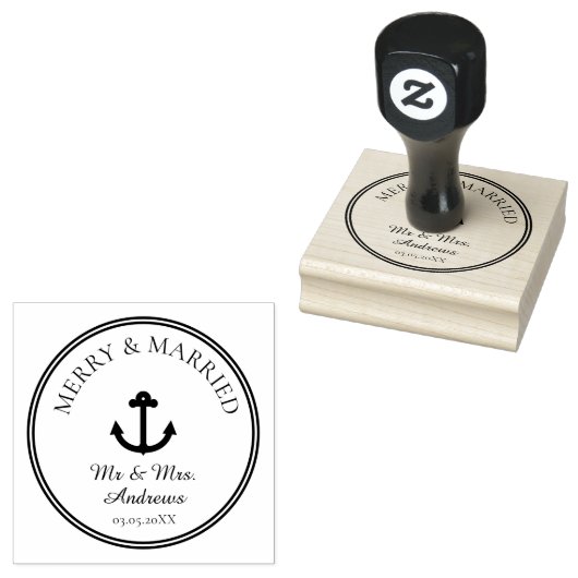 Merry & Married Anker Logo Rubber Stamp Rubberstempel (Gestempeld)