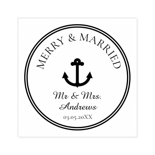 Merry & Married Anker Logo Rubber Stamp Rubberstempel (Afrduk)