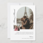 Merry & Married Arch Foto Kerst Trouwen Groen Feestdagenkaart (Voorkant)