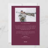 Merry & Married Arch Pas getrouwd Foto Cranberry Feestdagenkaart (Achterkant)