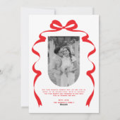 Merry & Married Bow Foto Kerst Passen getrouwd Arc Feestdagenkaart (Achterkant)