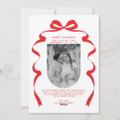 Merry & Married Bow Foto Kerst Passen getrouwd Arc Feestdagenkaart (Achterkant)