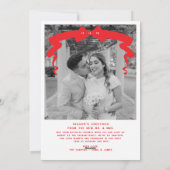 Merry & Married Bow Foto Kerst Passen getrouwd Feestdagenkaart (Achterkant)