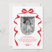 Merry & Married Bow Foto Kerst Passen getrouwd Feestdagenkaart (Achterkant)