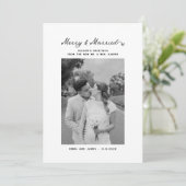 Merry & Married Bow Foto Kerst Passen getrouwd Feestdagenkaart (Staand voorkant)