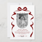 Merry & Married Bow Foto Kerst Passen getrouwd Feestdagenkaart (Achterkant)