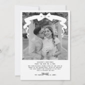 Merry & Married Bow Foto Kerst Passen getrouwd Feestdagenkaart (Achterkant)