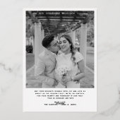 Merry & Married Bow Foto Kerst Passen getrouwd Folie Feestdagenkaart (Achterkant)