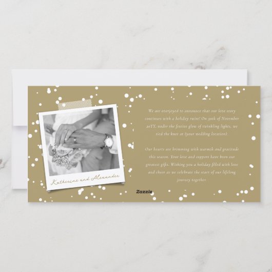 Merry & Married Chalkboard 4 Foto Collage Wedding Feestdagenkaart (Achterkant)