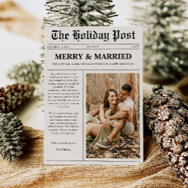 Merry & Married Christmas Newspaper Feestdagenkaart