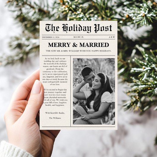 Merry & Married Christmas Nieuwsblad Feestdagenkaart