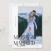 Merry & Married Christmas Pas getrouwd Foto Wit Feestdagenkaart (Voorkant)