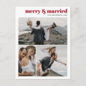 Merry & Married Christmas Passen getrouwd Fotocoll Briefkaart (Voorkant)