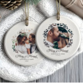 Merry & Married Cutout Lijst 2-Foto 1st Christmas Keramisch Ornament