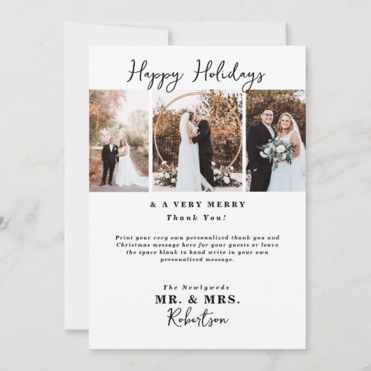 Merry & Married Dubbelzijdig Afbeelding Bedankt Kaart (Achterkant)