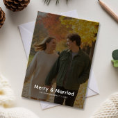 Merry & Married Elegant Foto Kerstkaart