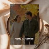 Merry & Married Elegant Foto Kerstkaart