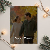 Merry & Married Elegant Foto Kerstkaart