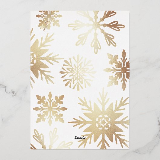 Merry & Married Elegant Wedding Foto Snowflake Folie Feestdagenkaart (Achterkant)