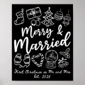 Merry Married First Christmas As Mr And Mrs 2025 N Poster (Voorkant)
