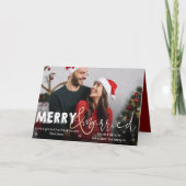 Merry & Married First Christmas Foto Vakantie Kaar Feestdagen Kaart (Voorkant)