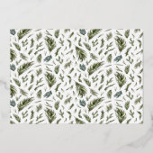 Merry & Married Forest Waterverf Wedding Foto Folie Feestdagenkaart (Achterkant)