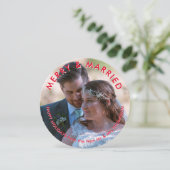 Merry Married Foto Circular Pas getrouwd Kerstmis Feestdagenkaart (Staand voorkant)